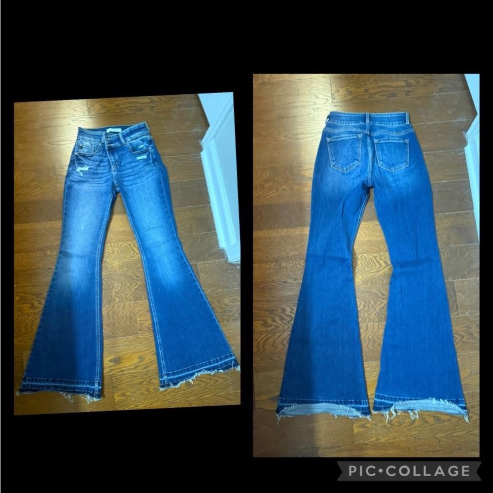 KanCan Distressed Blue Flare Jeans